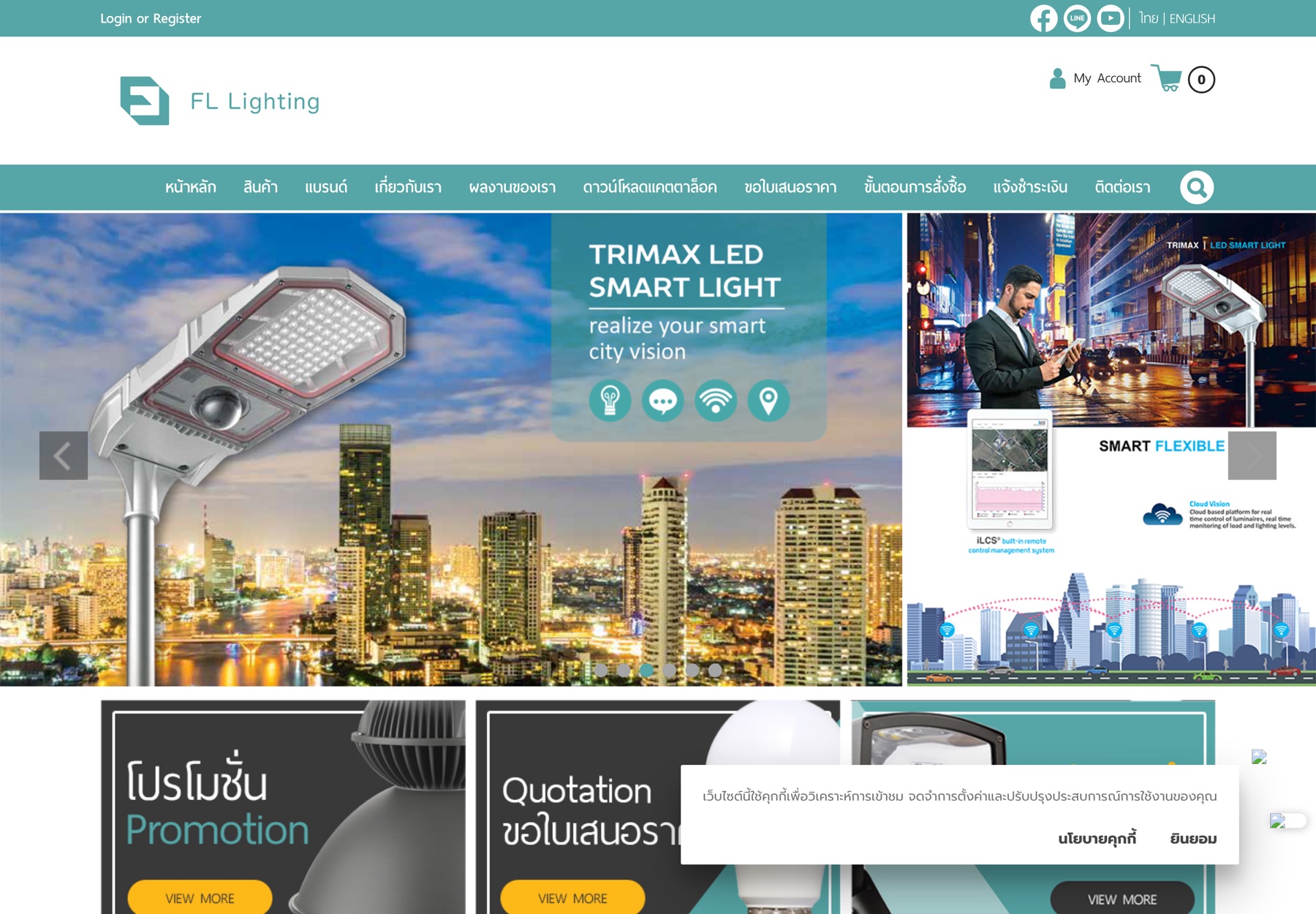 FL Lighting original website before redesign